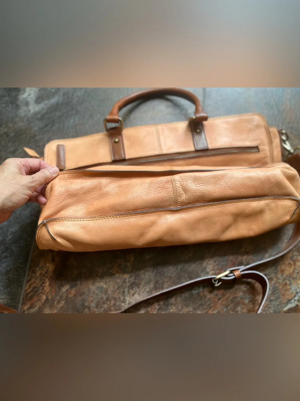 Carbon2Cobalt LL Bean leather messenger satchel work to weekend leather bag